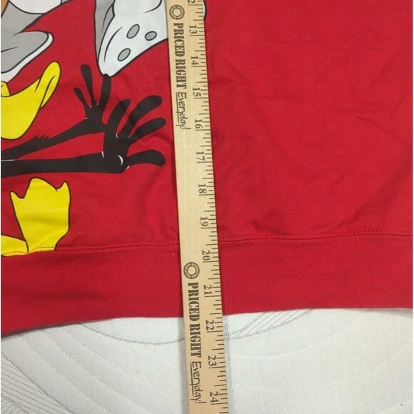 Looney Tunes Sweatshirt Unisex XS Red 90s Y2K Style Cartooncore Streetwear Crew - Picture 5 of 8